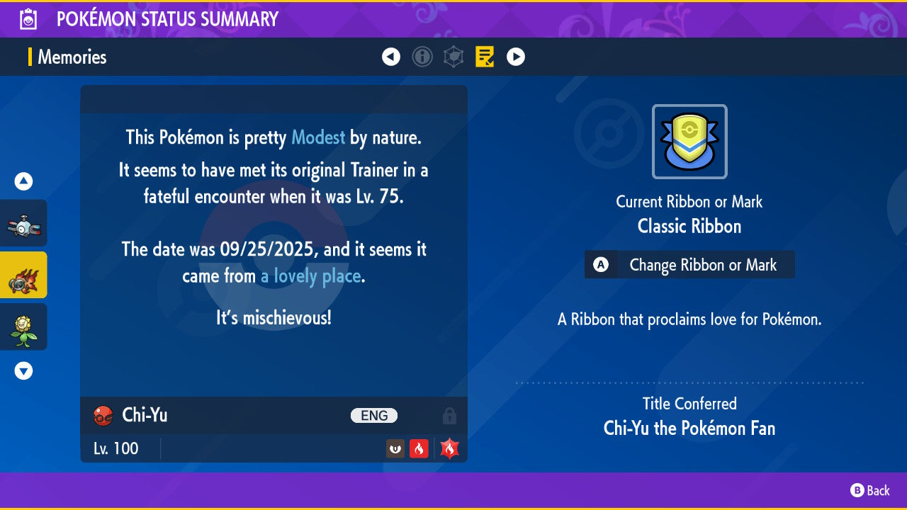 Pokemon Scarlet and Violet Shiny Chi-Yu 6IV-EV Trained - Pokemon4Ever