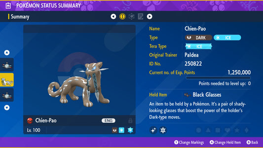 Pokemon Scarlet and Violet Shiny Chien-Pao 6IV-EV Trained - Pokemon4Ever