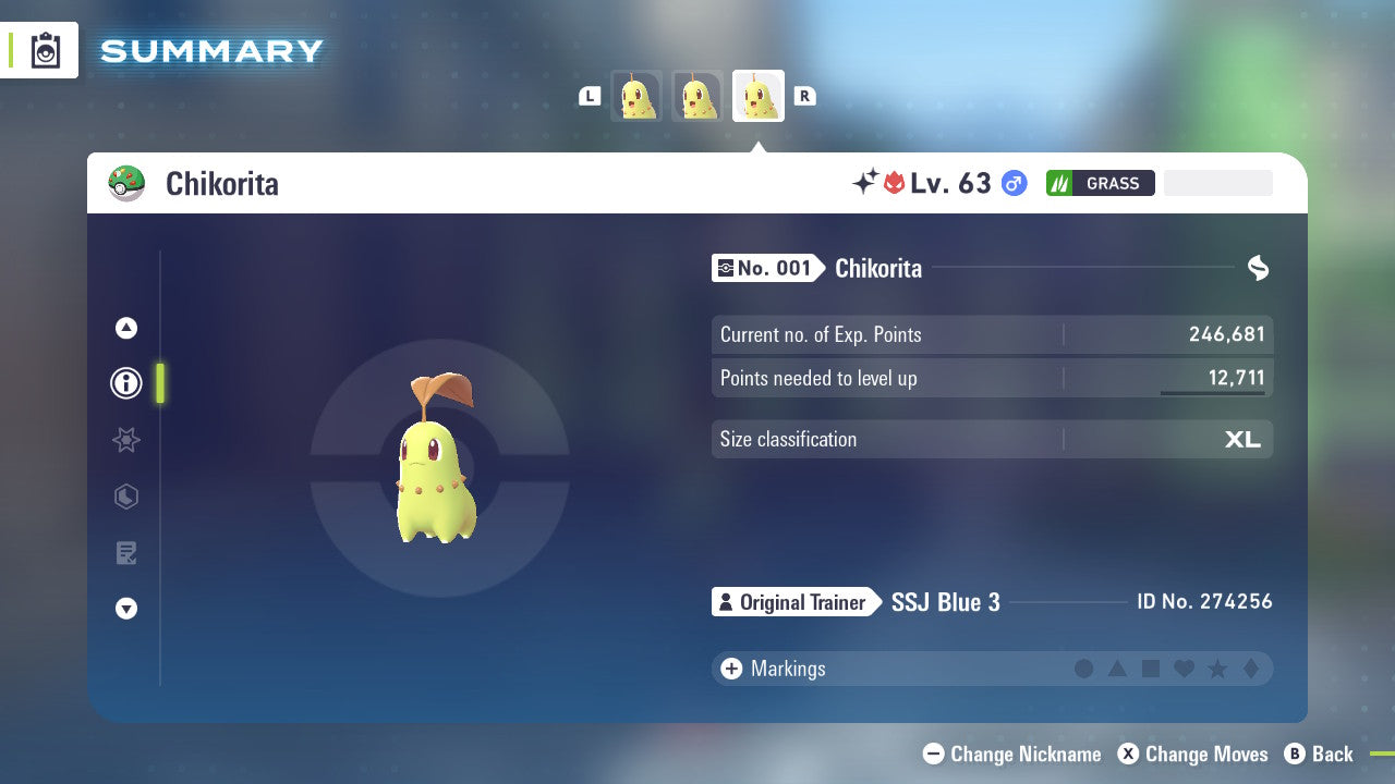 Pokemon Legends ZA Alpha Shiny Chikorita 6IV-EV Trained - Pokemon4Ever