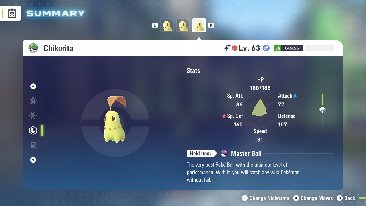 Pokemon Legends ZA Alpha Shiny Chikorita 6IV-EV Trained - Pokemon4Ever