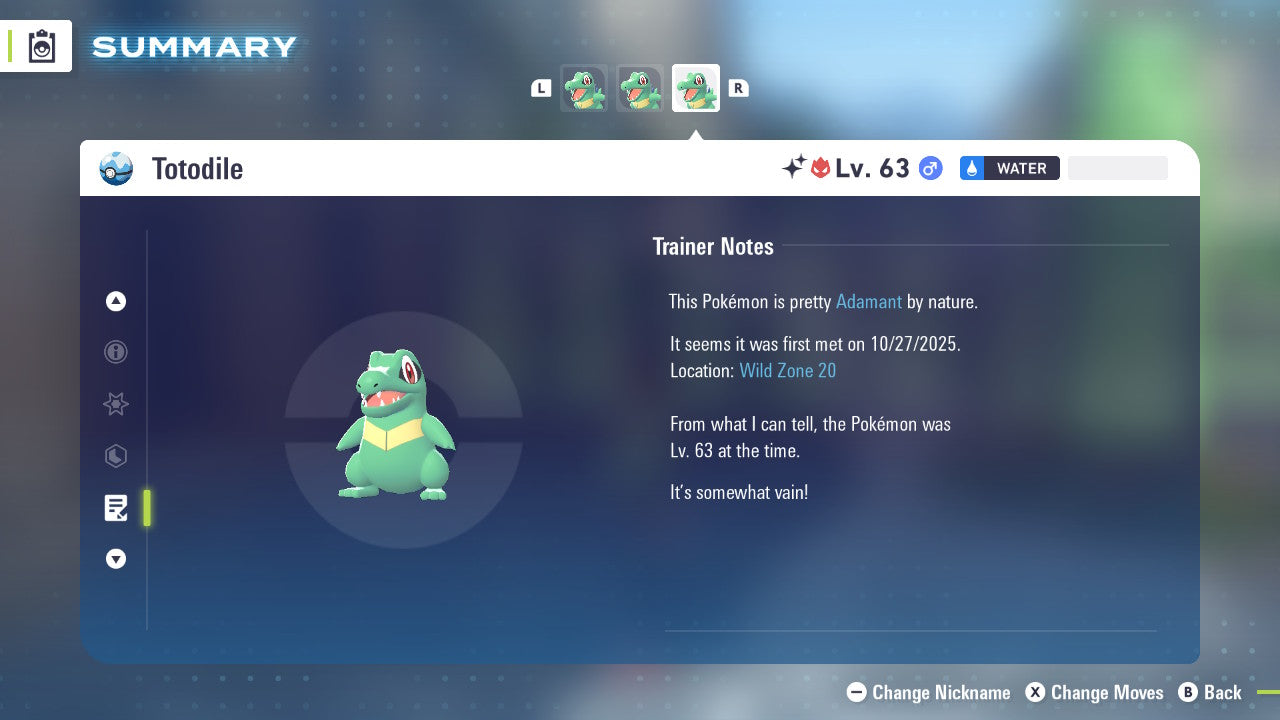Pokemon Legends ZA Alpha Shiny Totodile 6IV-EV Trained - Pokemon4Ever