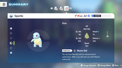 Pokemon Legends ZA Alpha Shiny Squirtle 6IV-EV Trained - Pokemon4Ever