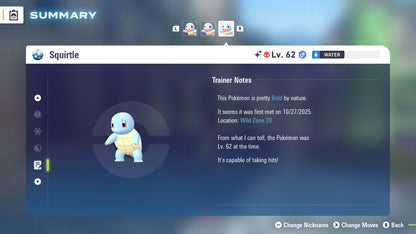Pokemon Legends ZA Alpha Shiny Squirtle 6IV-EV Trained - Pokemon4Ever