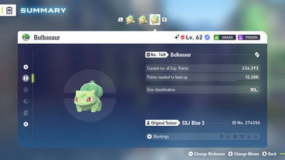 Pokemon Legends ZA Alpha Shiny Bulbasaur 6IV-EV Trained - Pokemon4Ever