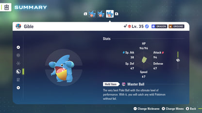 Pokemon Legends ZA Alpha Shiny Gible 6IV-EV Trained - Pokemon4Ever