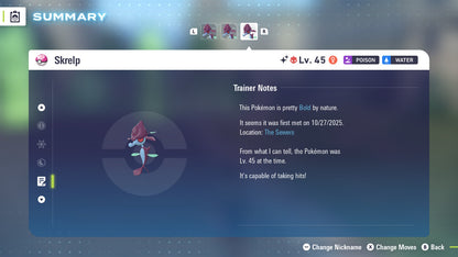 Pokemon Legends ZA Alpha Shiny Skrelp 6IV-EV Trained - Pokemon4Ever