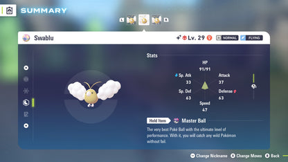 Pokemon Legends ZA Alpha Shiny Swablu 6IV-EV Trained - Pokemon4Ever