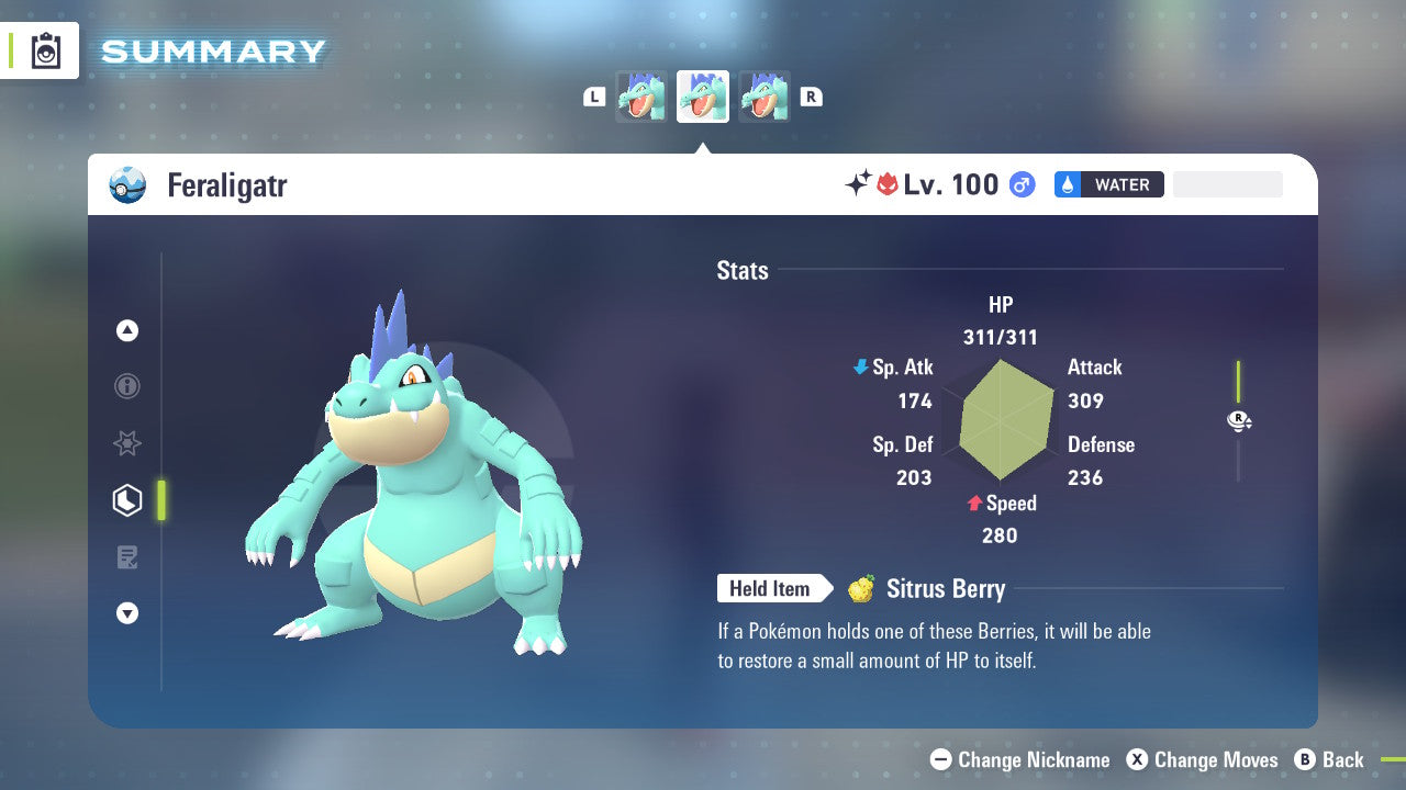 Pokemon Legends ZA Alpha Shiny Feraligatr 6IV-EV Trained - Pokemon4Ever