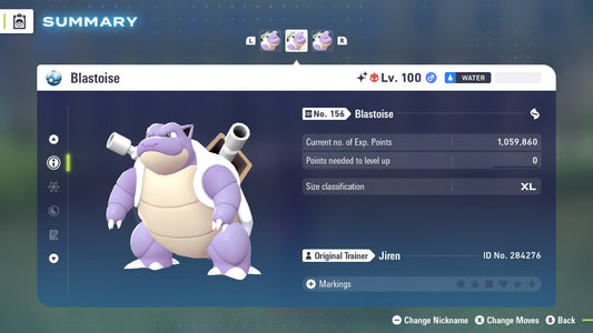 Pokemon Legends ZA Alpha Shiny Blastoise 6IV-EV Trained - Pokemon4Ever
