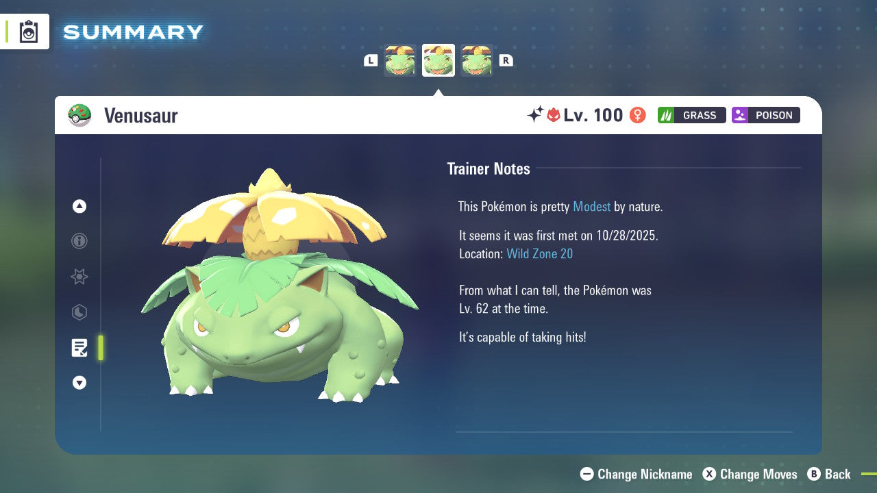 Pokemon Legends ZA Alpha Shiny Venusaur 6IV-EV Trained - Pokemon4Ever