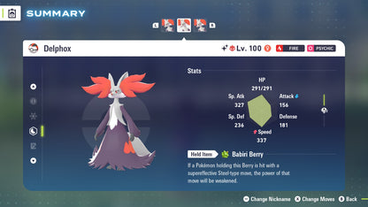 Pokemon Legends ZA Alpha Shiny Delphox 6IV-EV Trained - Pokemon4Ever