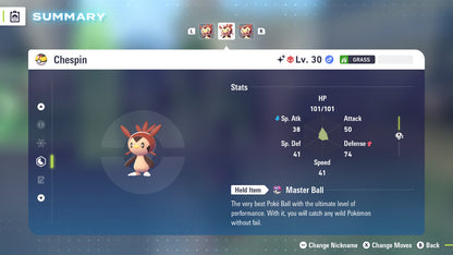Pokemon Legends ZA Alpha Shiny Chespin 6IV-EV Trained - Pokemon4Ever