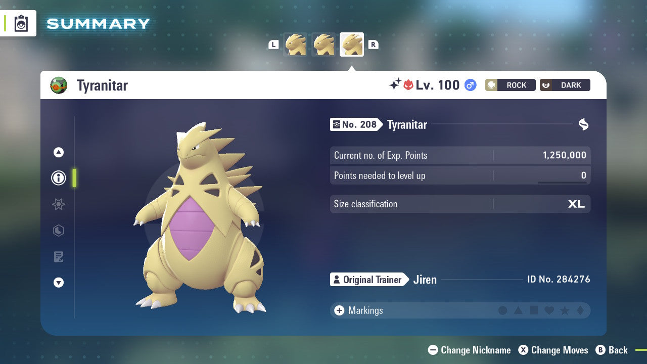 Pokemon Legends ZA Alpha Shiny Tyranitar 6IV-EV Trained - Pokemon4Ever