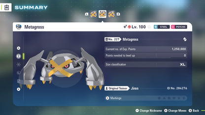 Pokemon Legends ZA Alpha Shiny Metagross 6IV-EV Trained - Pokemon4Ever