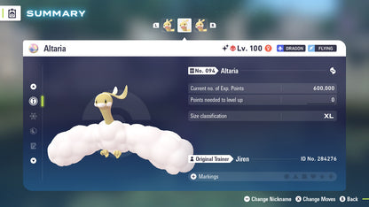 Pokemon Legends ZA Alpha Shiny Altaria 6IV-EV Trained - Pokemon4Ever