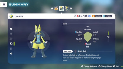 Pokemon Legends ZA Alpha Shiny Lucario 6IV-EV Trained - Pokemon4Ever