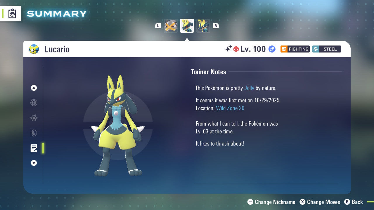 Pokemon Legends ZA Alpha Shiny Lucario 6IV-EV Trained - Pokemon4Ever