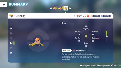 Pokemon Legends ZA Alpha Shiny Fletchling 6IV-EV Trained - Pokemon4Ever