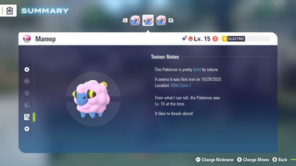 Pokemon Legends ZA Alpha Shiny Mareep 6IV-EV Trained - Pokemon4Ever