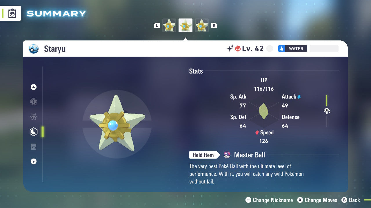 Pokemon Legends ZA Alpha Shiny Staryu 6IV-EV Trained - Pokemon4Ever