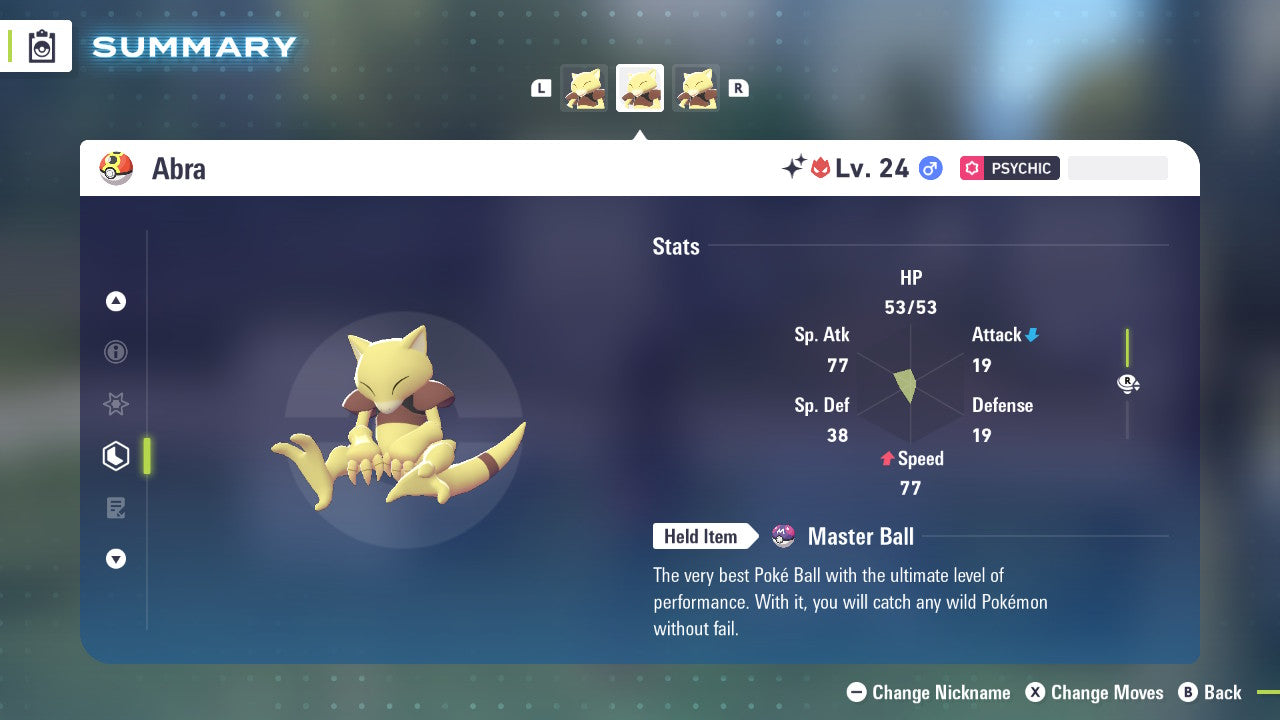 Pokemon Legends ZA Alpha Shiny Abra 6IV-EV Trained - Pokemon4Ever