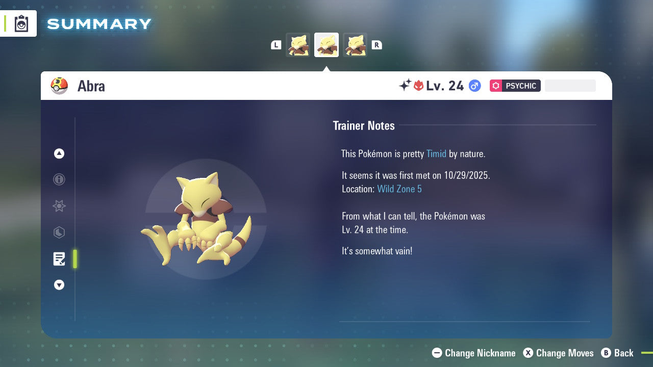 Pokemon Legends ZA Alpha Shiny Abra 6IV-EV Trained - Pokemon4Ever