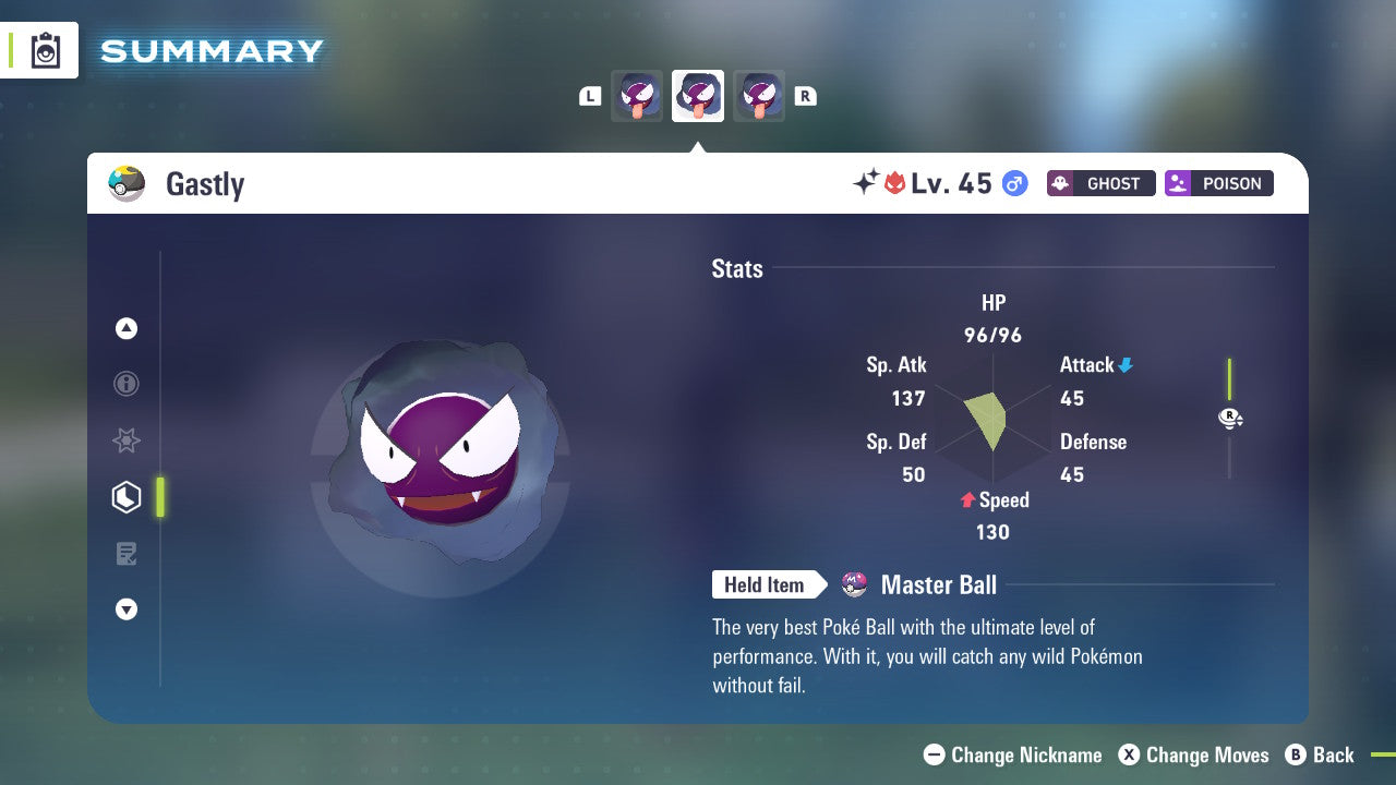 Pokemon Legends ZA Alpha Shiny Gastly 6IV-EV Trained - Pokemon4Ever