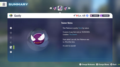 Pokemon Legends ZA Alpha Shiny Gastly 6IV-EV Trained - Pokemon4Ever