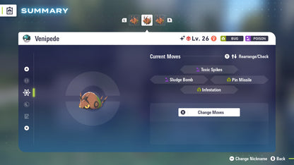 Pokemon Legends ZA Alpha Shiny Venipede 6IV-EV Trained - Pokemon4Ever