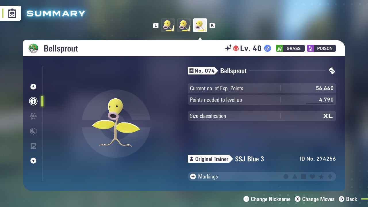 Pokemon Legends ZA Alpha Shiny Bellsprout 6IV-EV Trained - Pokemon4Ever