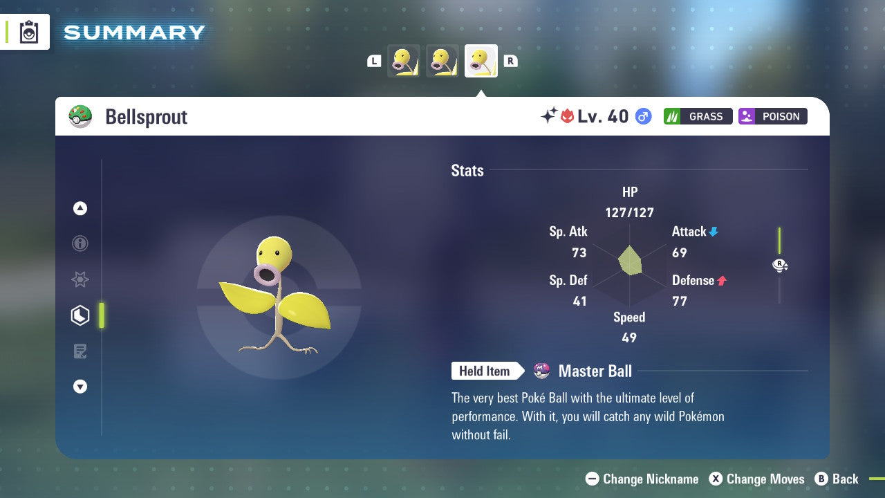 Pokemon Legends ZA Alpha Shiny Bellsprout 6IV-EV Trained - Pokemon4Ever