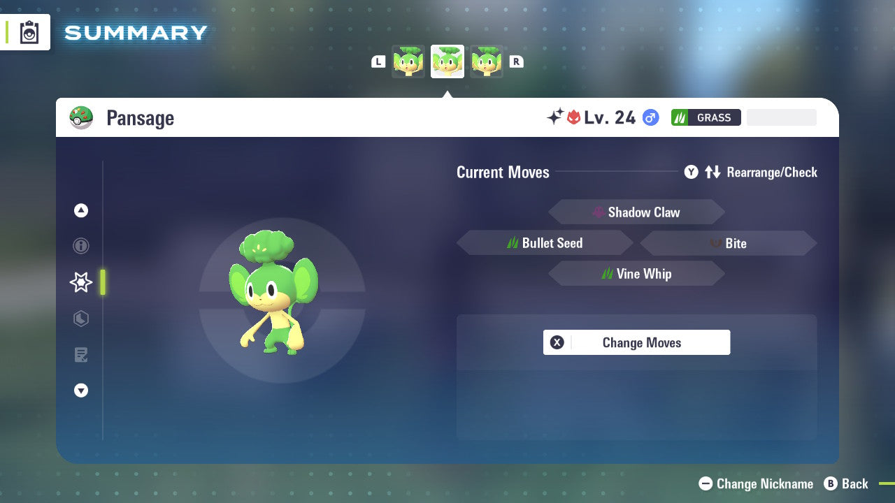 Pokemon Legends ZA Alpha Shiny Pansage 6IV-EV Trained - Pokemon4Ever