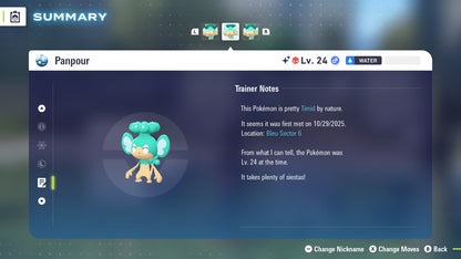 Pokemon Legends ZA Alpha Shiny Panpour 6IV-EV Trained - Pokemon4Ever