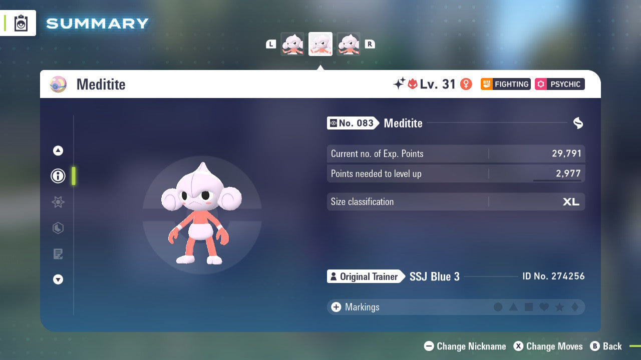 Pokemon Legends ZA Alpha Shiny Meditite 6IV-EV Trained - Pokemon4Ever