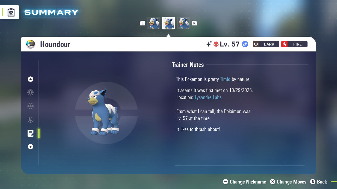 Pokemon Legends ZA Alpha Shiny Houndour 6IV-EV Trained - Pokemon4Ever