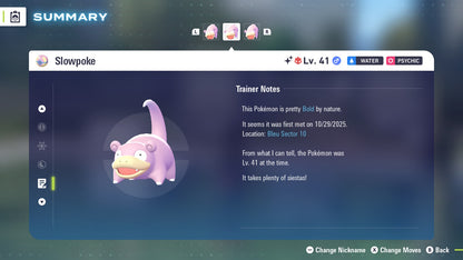 Pokemon Legends ZA Alpha Shiny Slowpoke 6IV-EV Trained - Pokemon4Ever