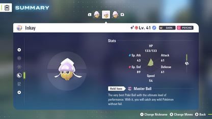 Pokemon Legends ZA Alpha Shiny Inkay 6IV-EV Trained - Pokemon4Ever