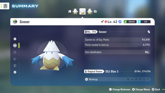 Pokemon Legends ZA Alpha Shiny Snover 6IV-EV Trained - Pokemon4Ever