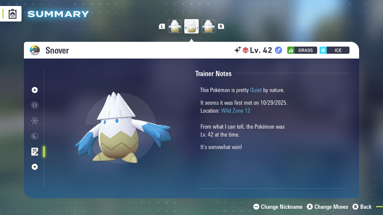 Pokemon Legends ZA Alpha Shiny Snover 6IV-EV Trained - Pokemon4Ever