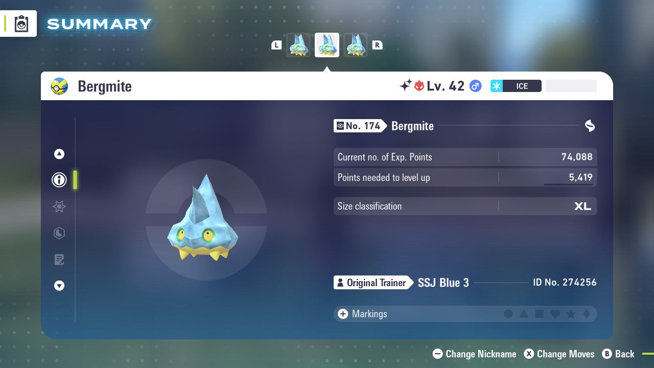 Pokemon Legends ZA Alpha Shiny Bergmite 6IV-EV Trained - Pokemon4Ever