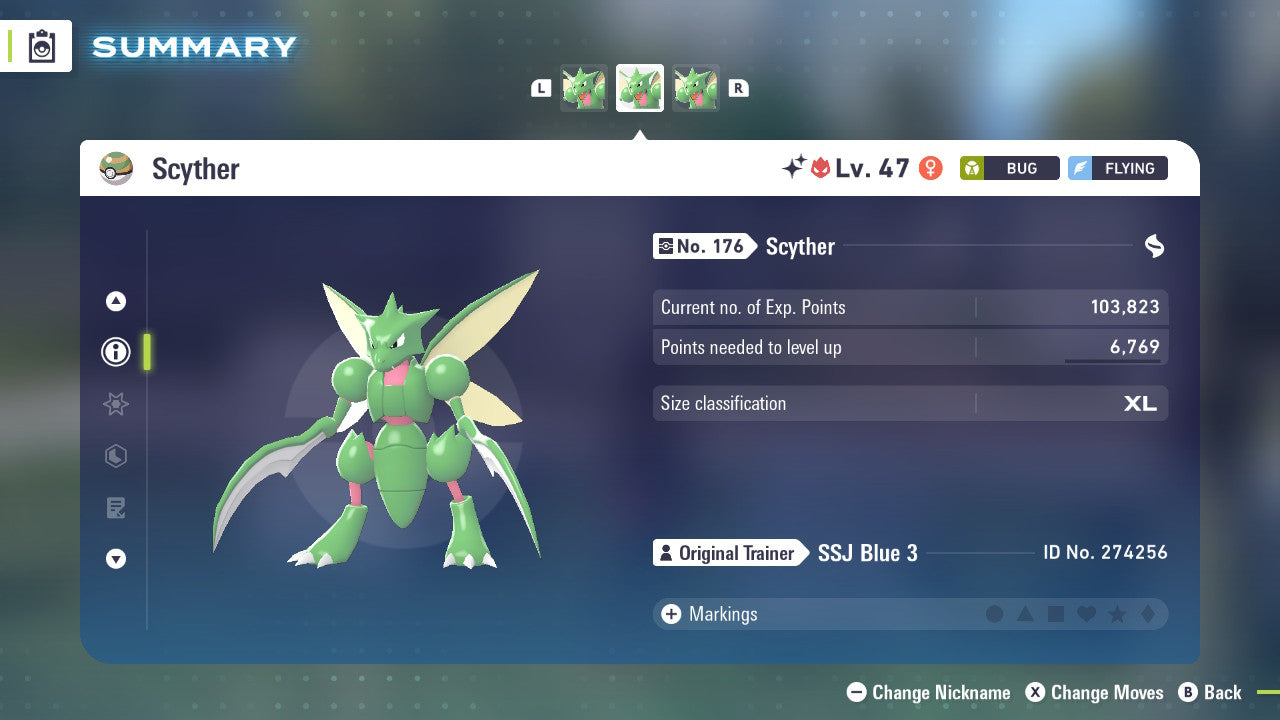 Pokemon Legends ZA Alpha Shiny Scyther 6IV-EV Trained – Pokemon4Ever