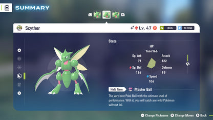 Pokemon Legends ZA Alpha Shiny Scyther 6IV-EV Trained - Pokemon4Ever