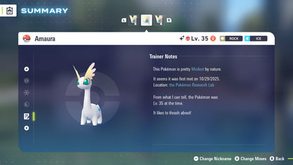 Pokemon Legends ZA Alpha Shiny Amaura 6IV-EV Trained - Pokemon4Ever