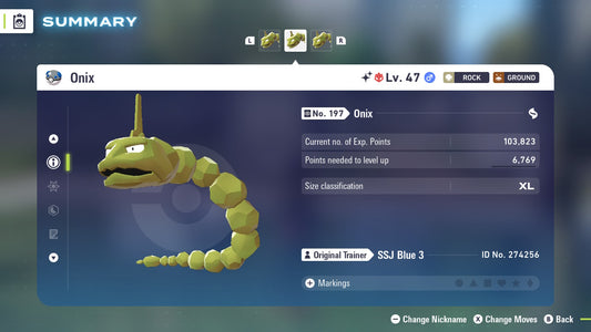 Pokemon Legends ZA Alpha Shiny Onix 6IV-EV Trained - Pokemon4Ever