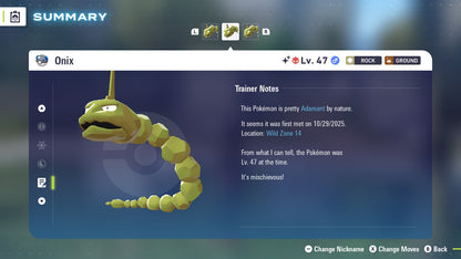 Pokemon Legends ZA Alpha Shiny Onix 6IV-EV Trained - Pokemon4Ever