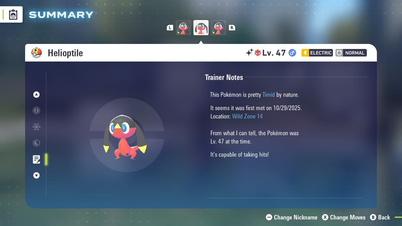 Pokemon Legends ZA Alpha Shiny Helioptile 6IV-EV Trained - Pokemon4Ever