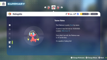 Pokemon Legends ZA Alpha Shiny Helioptile 6IV-EV Trained - Pokemon4Ever