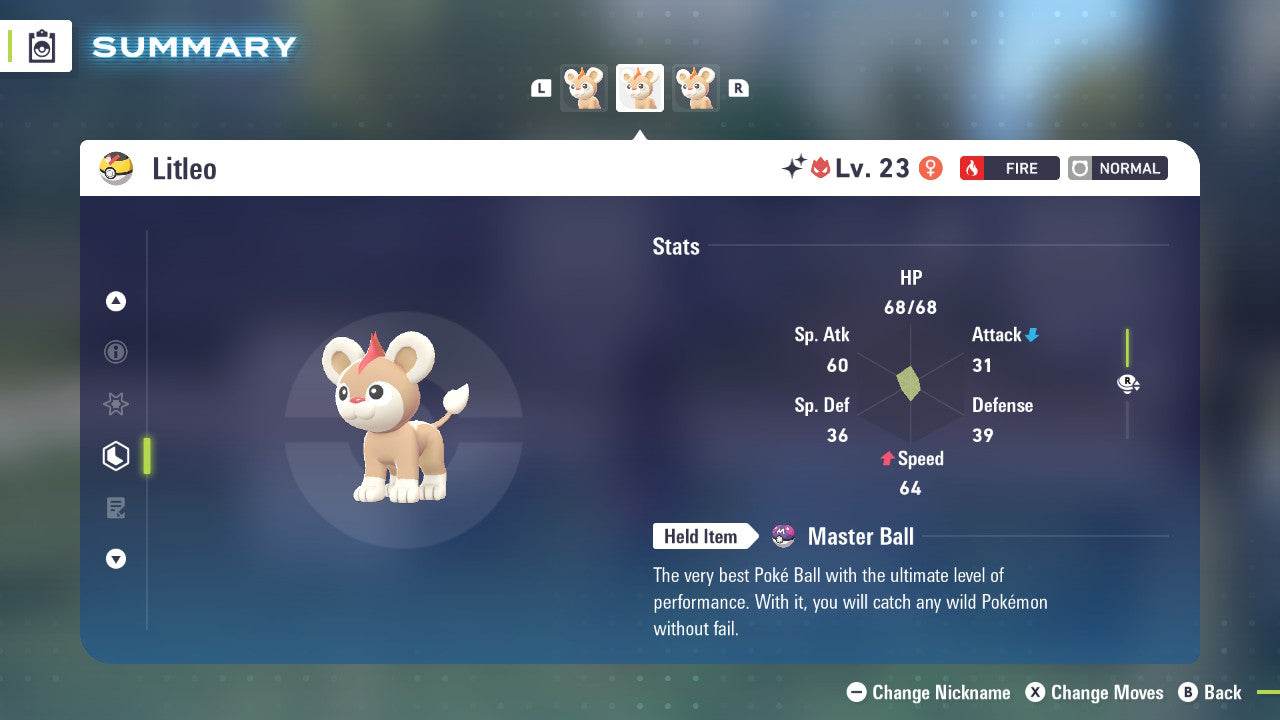 Pokemon Legends ZA Alpha Shiny Litleo-F 6IV-EV Trained - Pokemon4Ever