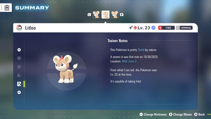 Pokemon Legends ZA Alpha Shiny Litleo-M 6IV-EV Trained - Pokemon4Ever