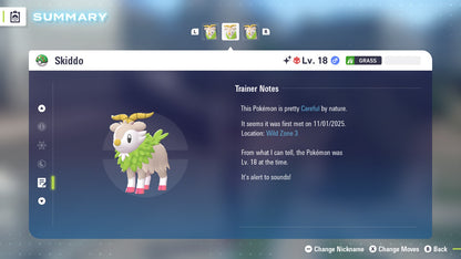 Pokemon Legends ZA Alpha Shiny Skiddo 6IV-EV Trained - Pokemon4Ever